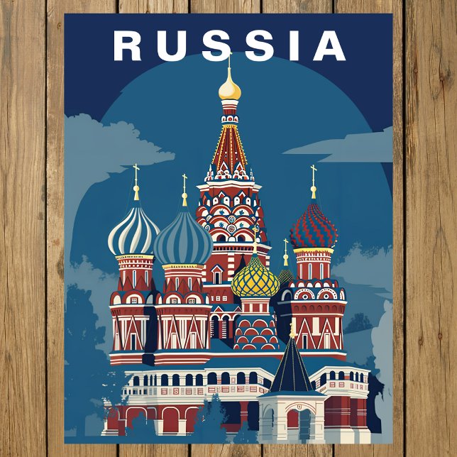 Vintage Russia Retro Cathedral Domes  Postcard (Vintage Russia Retro Cathedral Domes Postcard
)