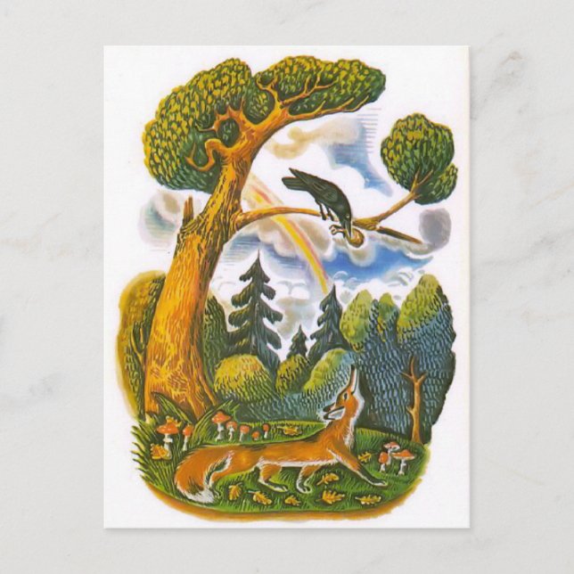 Vintage Russian illustrations, Aesop's fables 10 Postcard (Front)