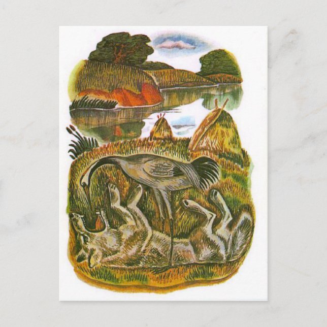 Vintage Russian illustrations, Aesop's fables 6 Postcard (Front)