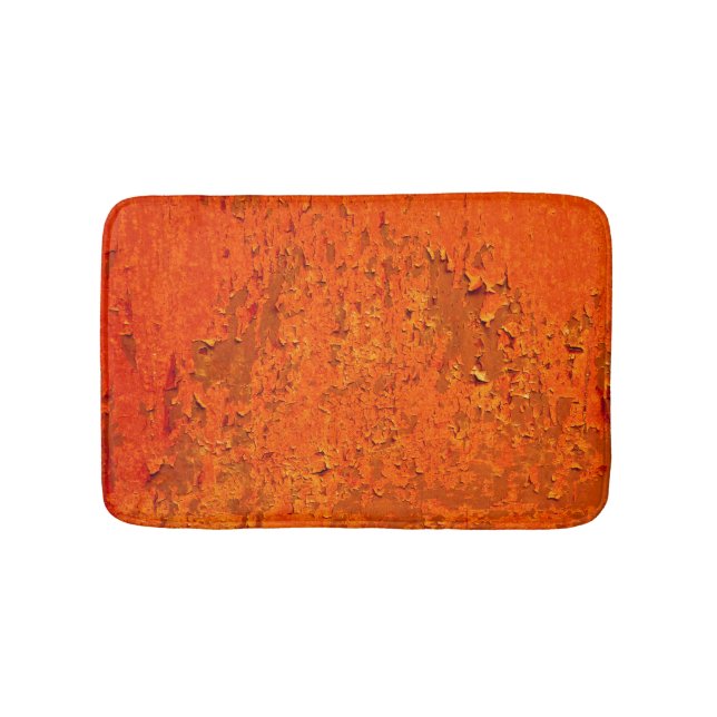 Vintage Rust: Old Textured Surface Bath Mat (Front)