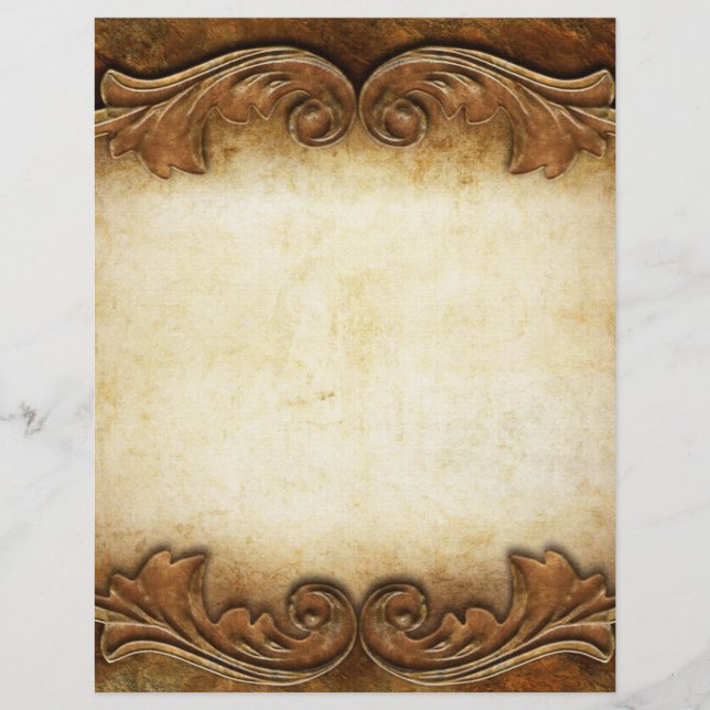 Vintage Rustic Antique Style Letterhead Stationery (Front)