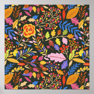 Vintage Rustic Autumn Fall Botanical Garden  Poster