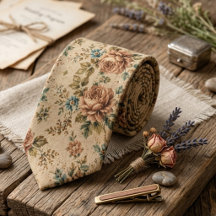 Vintage Rustic Autumn Floral Natural Linen Texture