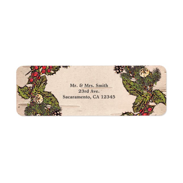 Vintage Rustic Birch Christmas Party Invitation (Front)