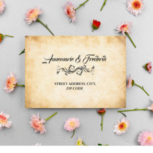 Vintage Rustic Black Flourish Envelope
