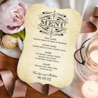 Vintage Rustic Black Flourish Parchment Wedding