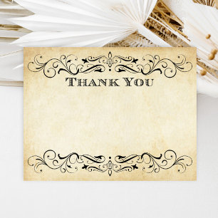 Vintage Rustic Black Flourish Wedding Card