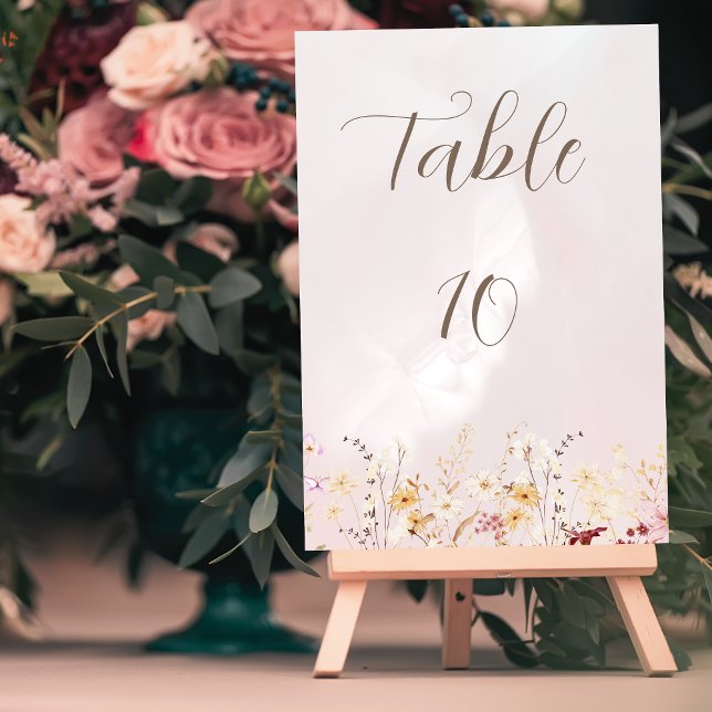 Vintage Rustic Boho Floral Wedding Table Number (Creator Uploaded)