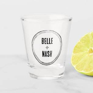 Vintage Rustic Boho Wedding Shot Glass