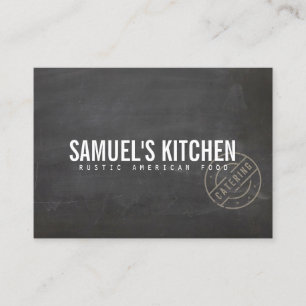 Vintage Rustic Bold Stamped Logo Chalkboard Business Card