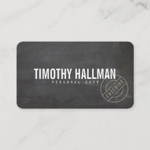 Vintage Rustic Bold Stamped Logo Chalkboard II Business Card