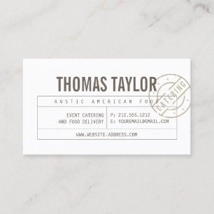 Vintage Rustic Bold Stamped White/Brown II Business Card