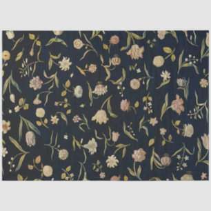 Vintage Rustic Botanical Floral Rug Pattern Tissue Paper