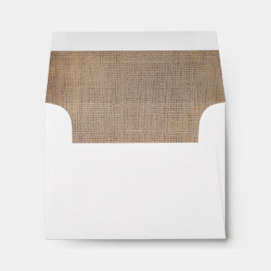 Vintage Rustic Burlap Wedding RSVP Envelopes