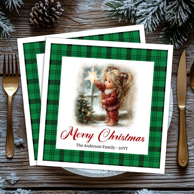 Vintage Rustic Celebration Christmas Scene Napkins (Vintage Rustic Celebration Christmas Scene Napkins)