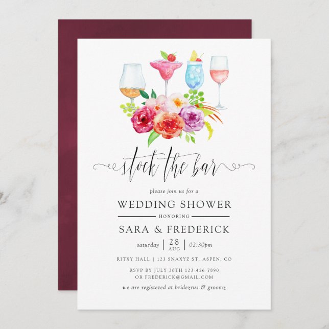 Vintage Rustic Charm Stock the Bar Invitation (Front/Back)