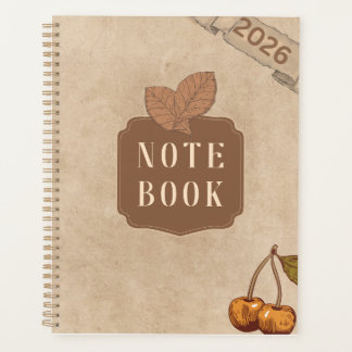 Vintage Rustic Cherry & Leaf Aesthetic Planner