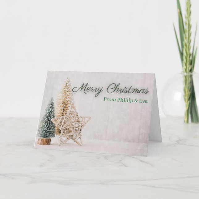 Vintage Rustic Christmas Card Customisable Holiday (Front)