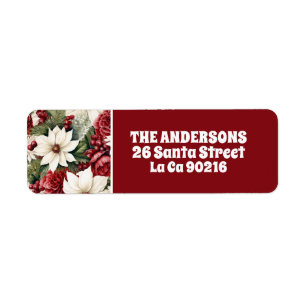 Vintage Rustic Christmas Flowers leaves Pattern