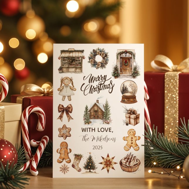 Vintage Rustic Christmas Holiday Card (Creator Uploaded)