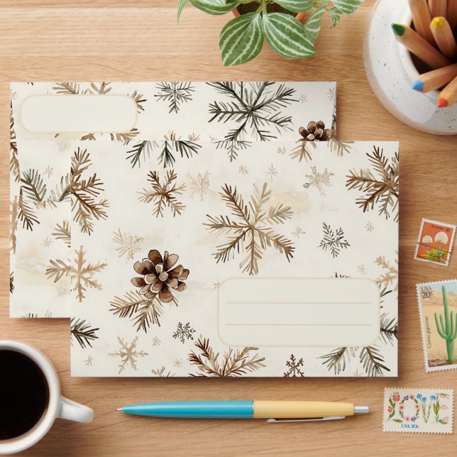 Vintage rustic Christmas pattern  Envelope (Desk)