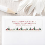 Vintage Rustic Christmas Trees Holiday<br><div class="desc">Vintage Rustic Christmas Trees Holiday Address Labels featuring an adorable row of mid-century modern Christmas trees and gifts. Please contact us at cedarandstring@gmail.com if you need assistance with the design or matching products.</div>