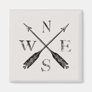 Vintage Rustic Compass North South East West Magnet
