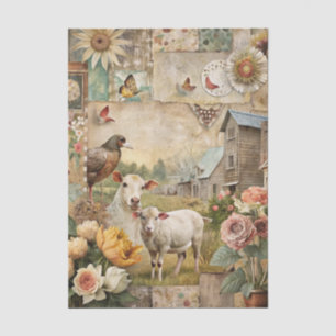 Vintage Rustic Cottagecore Decoupage Tissue Paper