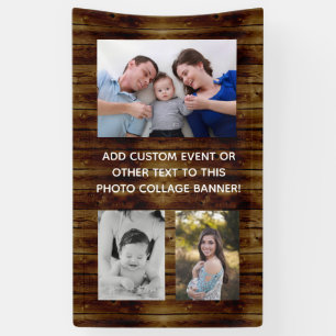 Vintage Rustic Country 3 Photo All-Occasion Banner