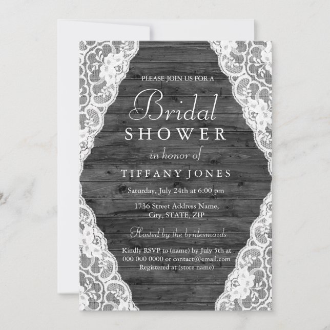 Vintage Rustic Country Bridal Shower Invitation (Front)