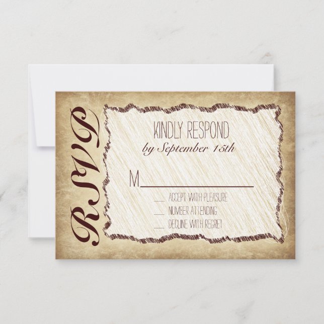 Vintage Rustic Country Wedding RSVP Cards (Front)