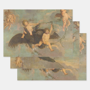 Vintage Rustic Decoupage Angels Angel Cherub Wrapping Paper Sheet