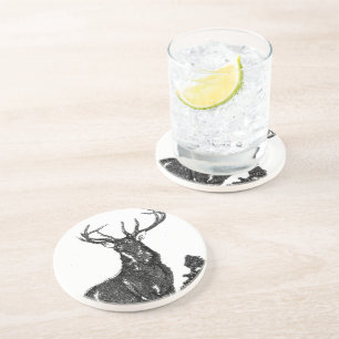 Vintage Rustic Deer Stag Buck Man Cave Coaster