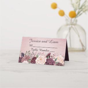 Vintage, Rustic Dusty Rose Wedding Place Cards