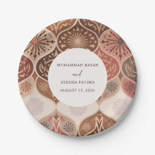 Vintage Rustic Elegant Nikkah Islamic Wedding  Paper Plate