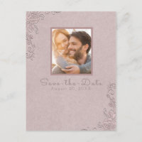 Vintage Rustic Elegant Rose Photo Save the Date