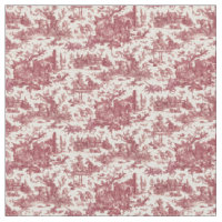 Vintage Rustic Farm French Toile-Red & Tan