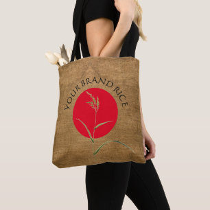 Vintage Rustic Faux Burlap Rice Sack Template Tote Bag