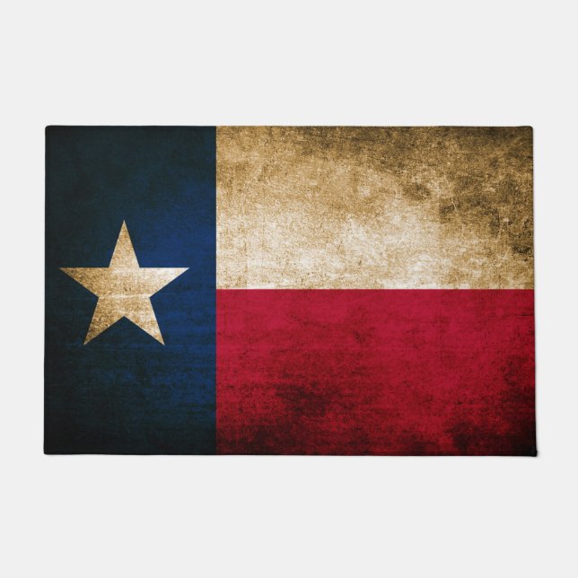 Vintage Rustic Flag of Texas Doormat (Front)