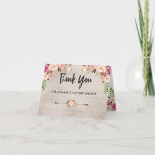 Vintage Rustic Floral Boho Baby Shower Card