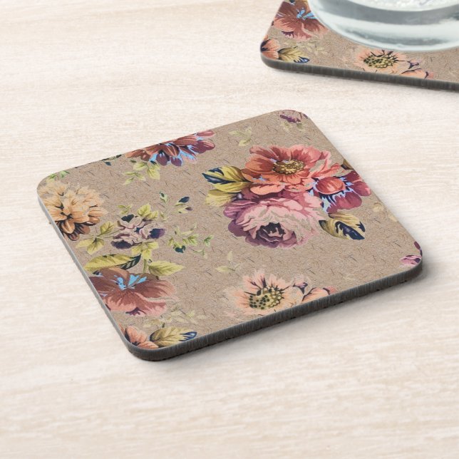 Vintage Rustic Floral Coaster (Left Side)