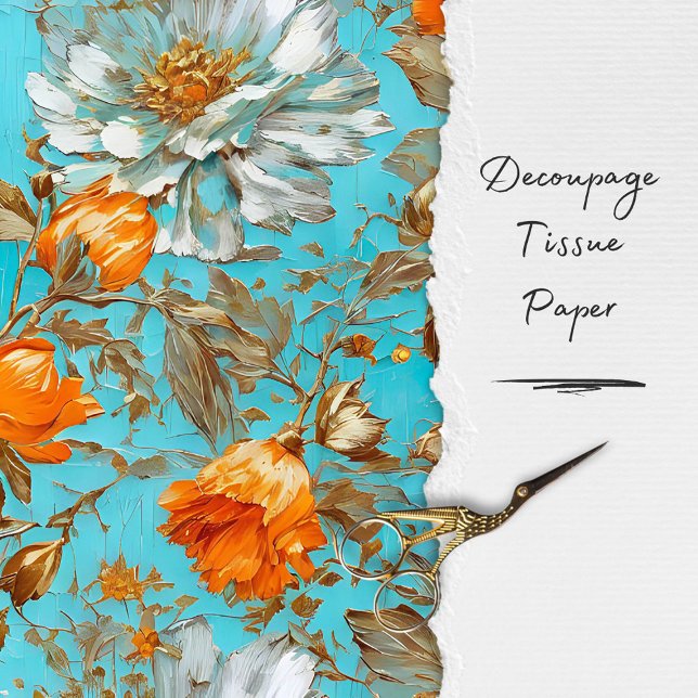 Vintage Rustic Floral Decoupage  Tissue Paper (Creator Uploaded)