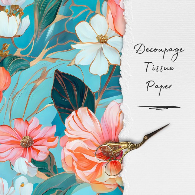 Vintage Rustic Floral Decoupage  Tissue Paper (Creator Uploaded)