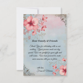 Vintage Rustic Floral & Elegant Thank You Card