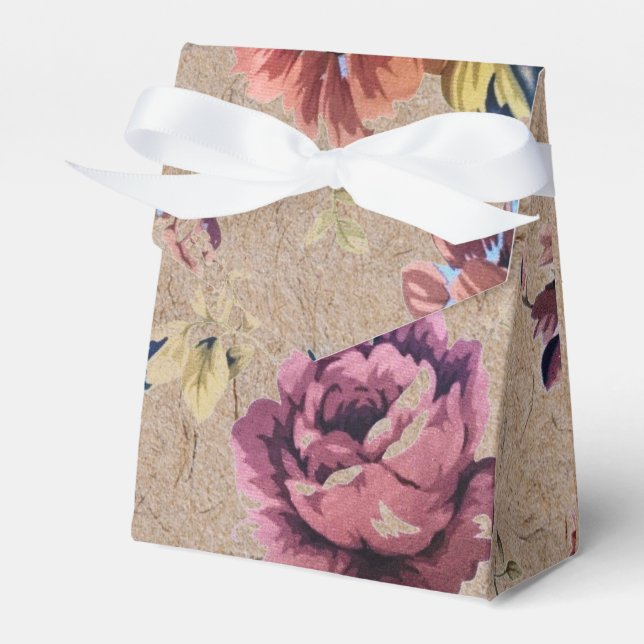 Vintage Rustic Floral Favour Box (Front Side)