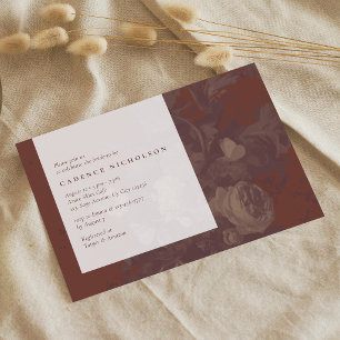Vintage Rustic Floral Terracotta Bridal Shower Invitation