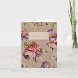 Vintage Rustic Floral Thank You