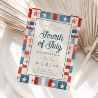 Vintage Rustic Fourth of July Celebration Invitati