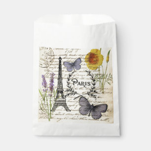 vintage rustic french eiffel tower Paris Party Favour Bags
