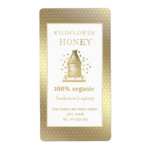 Vintage rustic gold beehive honey jar